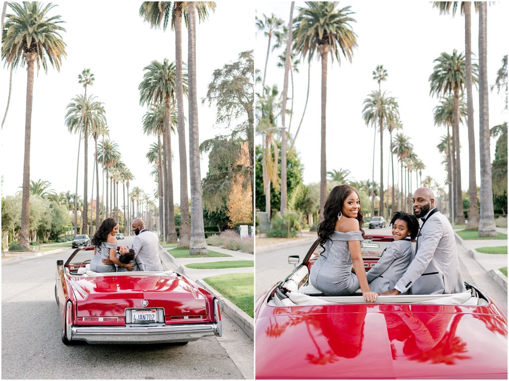 Red Convertible Family Photography