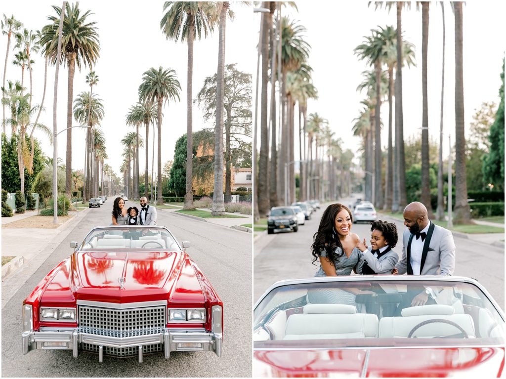 Red Convertible Family Photography